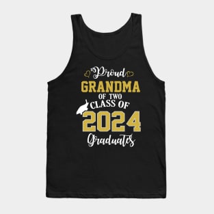 Proud Grandma of two 2024 Graduates School Graduation Tank Top